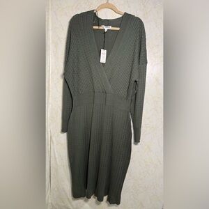 Lucky Brand Olive Long Sleeve Dress